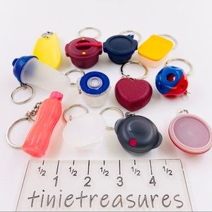 Tupperware keychain set of 12 New in sealed bags bottle bowl Tinietreasures